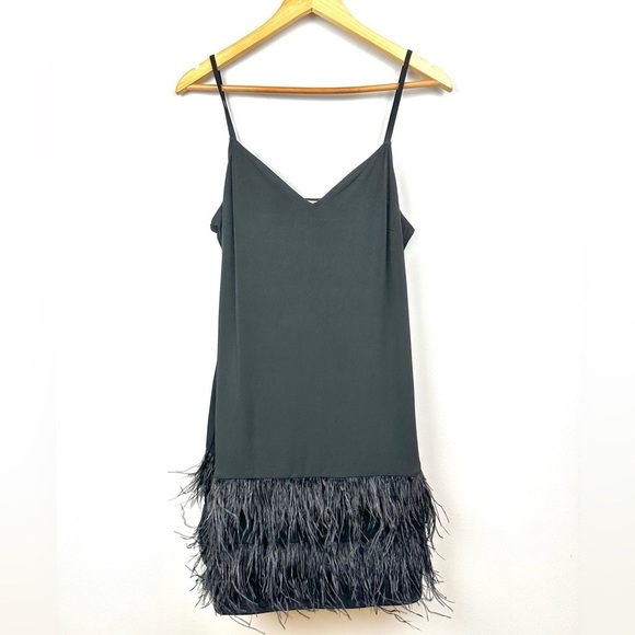 Michael Michael Kors Feather-Embroidered Matte Jersey Slip Dress Large NWT - Picture 3 of 13